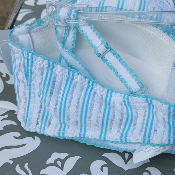 Rene Rofe Convertible White & Blue Bra - Picture 10 of 13